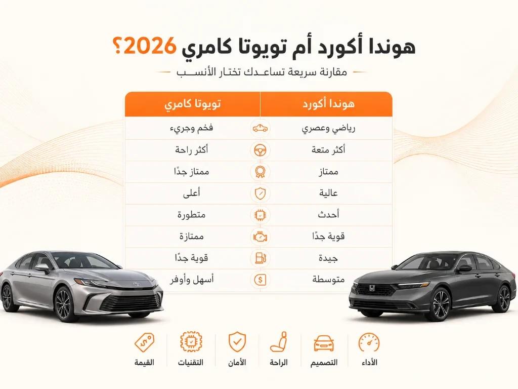 هوندا أكورد أم تويوتا كامري